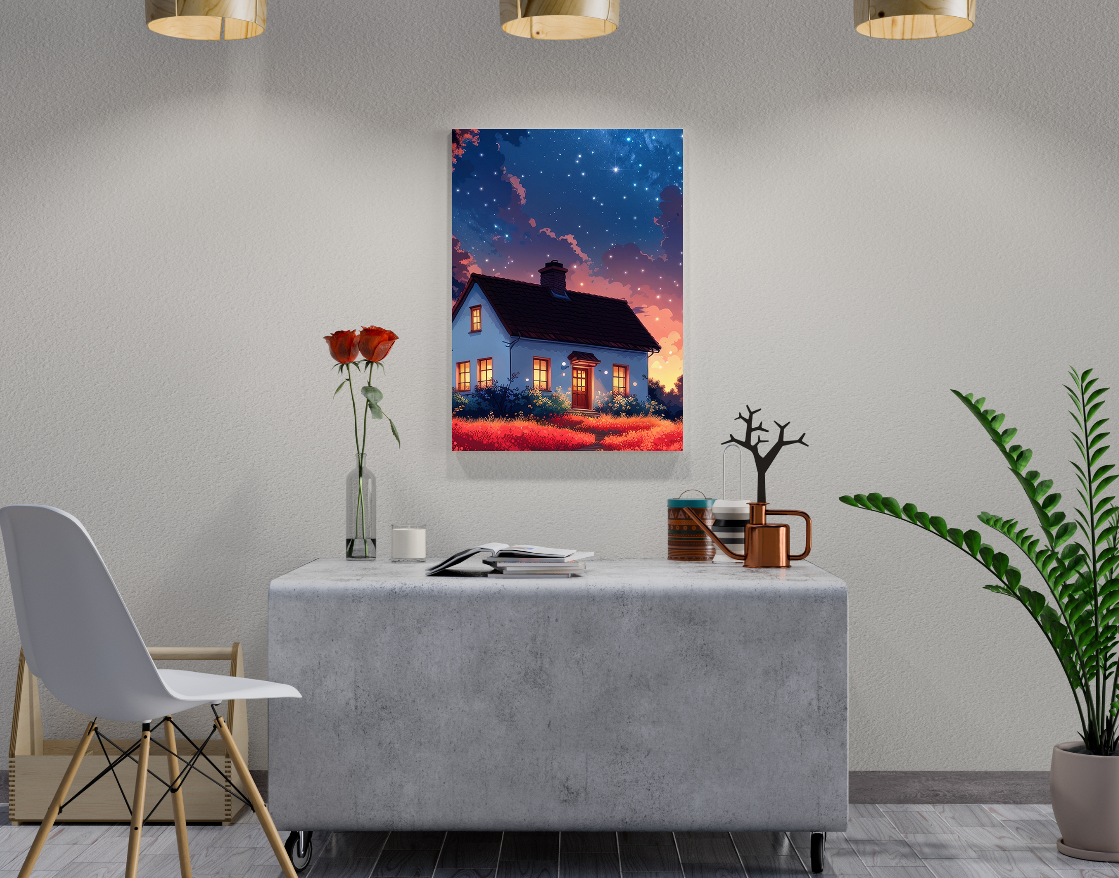 "HOME WITH THE STARS"- Shiny & Sturdy Metallic Poster Art That Pops & Sticks