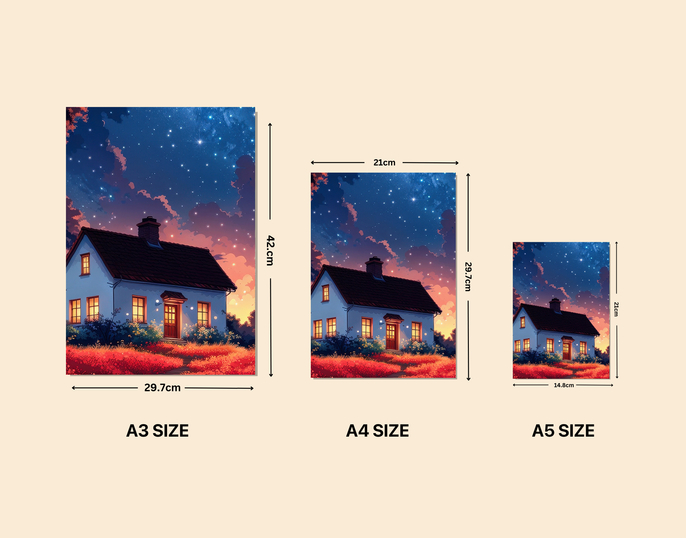 "HOME WITH THE STARS"- Shiny & Sturdy Metallic Poster Art That Pops & Sticks