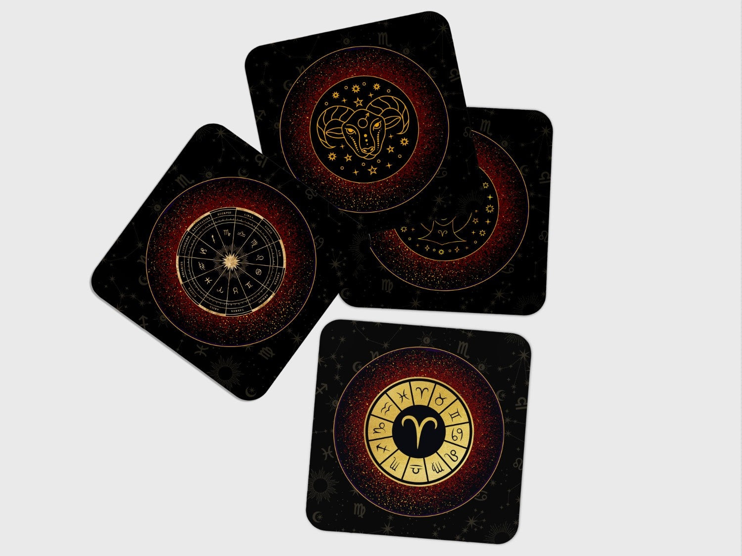 ARIES-ZODIAC SIGN' Coaster Set of 4
