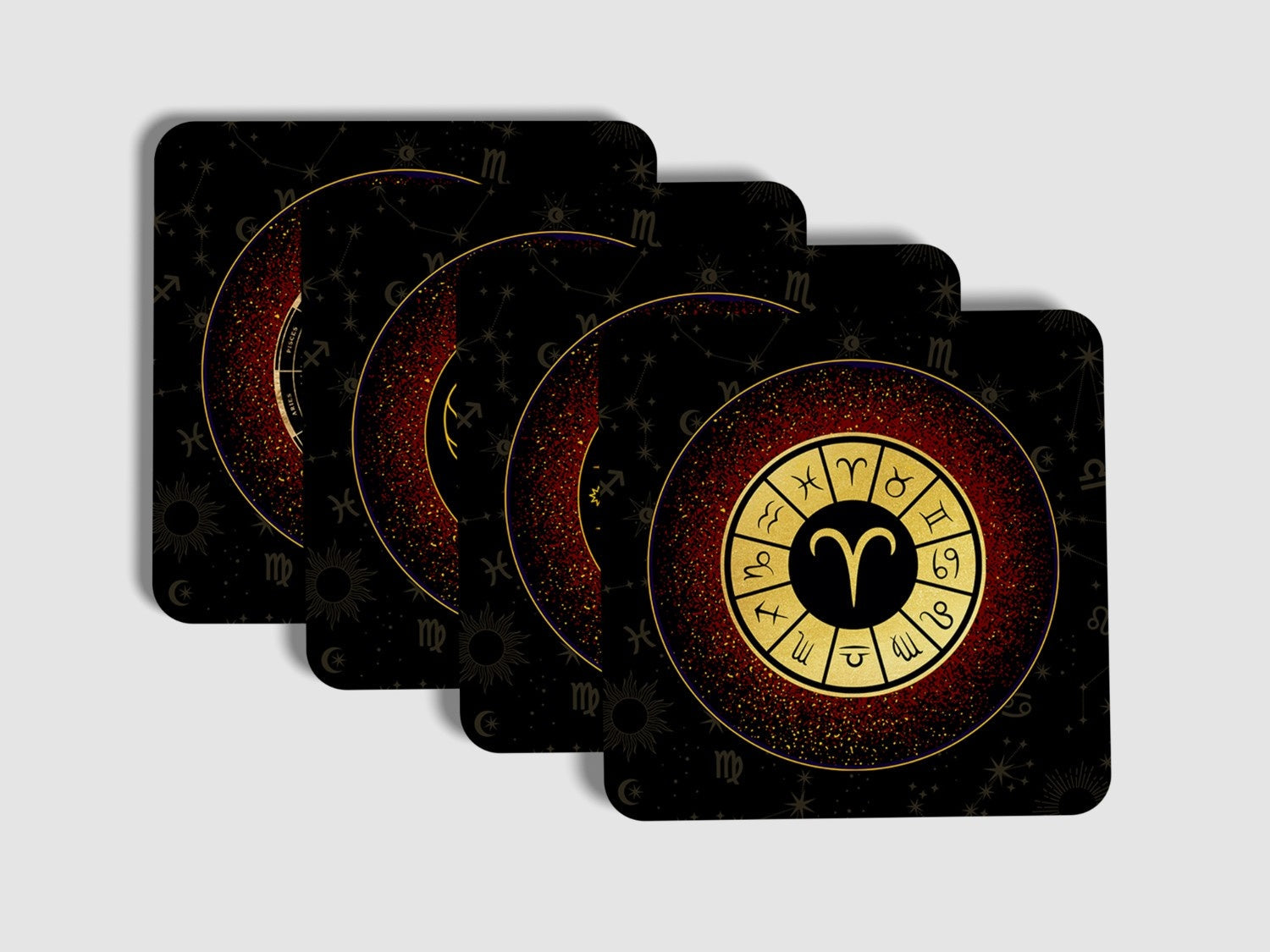 ARIES-ZODIAC SIGN' Coaster Set of 4