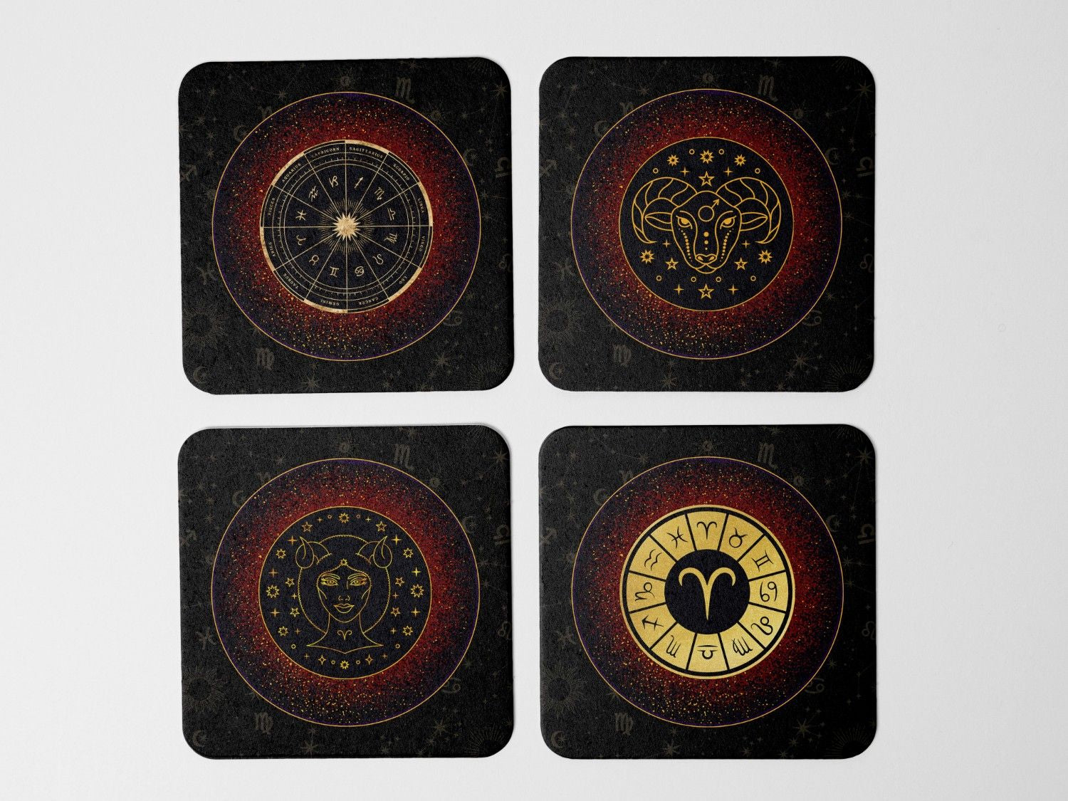 ARIES-ZODIAC SIGN' Coaster Set of 4