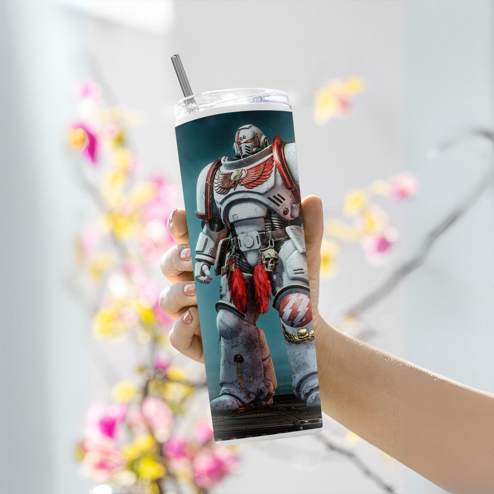 "Marine 2 - Warhammer White Scars" Tumbler with Metal Straw