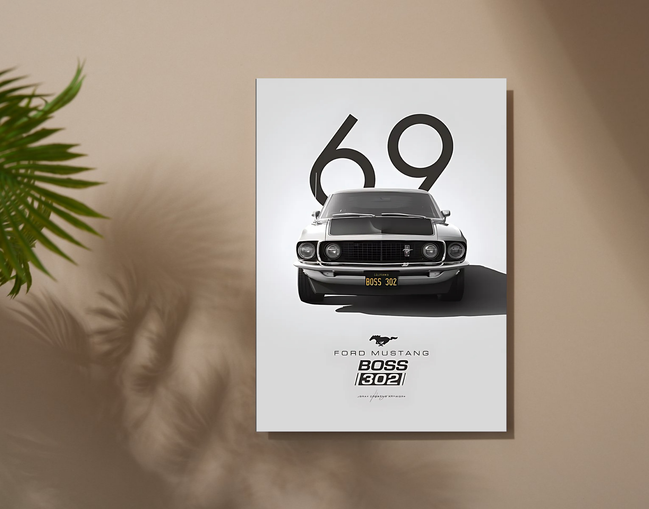 "FORD MUSTANG-BOSS 302"- Shiny & Sturdy Metallic Poster Art That Pops & Sticks