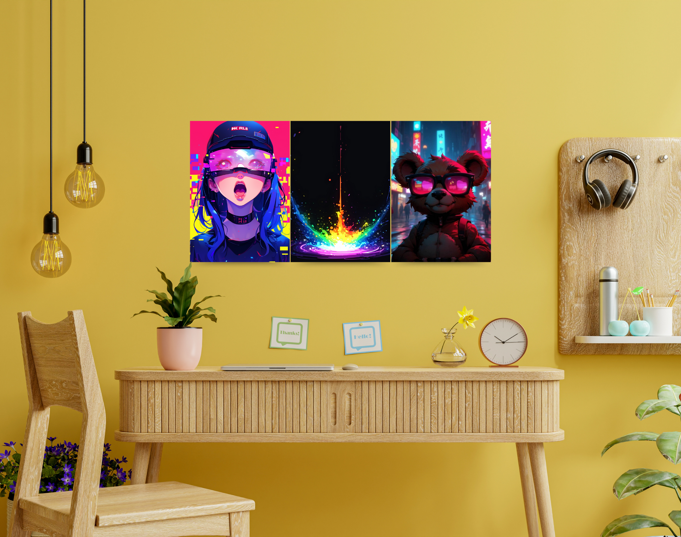 "Neon Aesthetics Combo Set"- Shiny & Sturdy Metallic Poster Art That Pops & Sticks