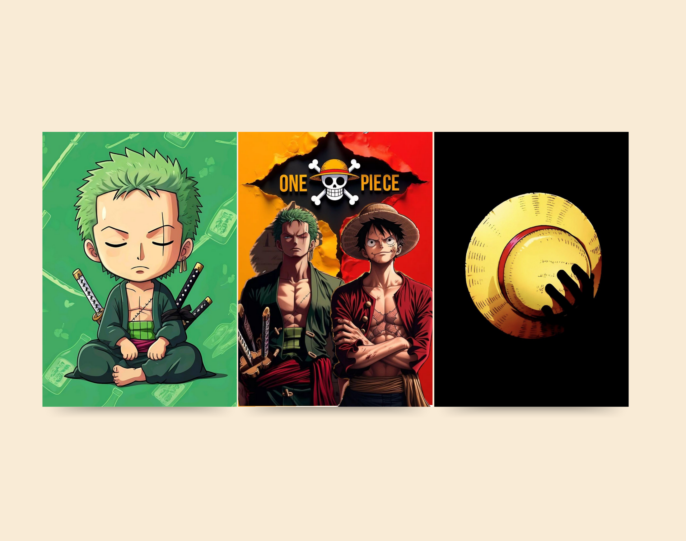 "The One Piece Anime Combo Set"- Shiny & Sturdy Metallic Poster Art That Pops & Sticks