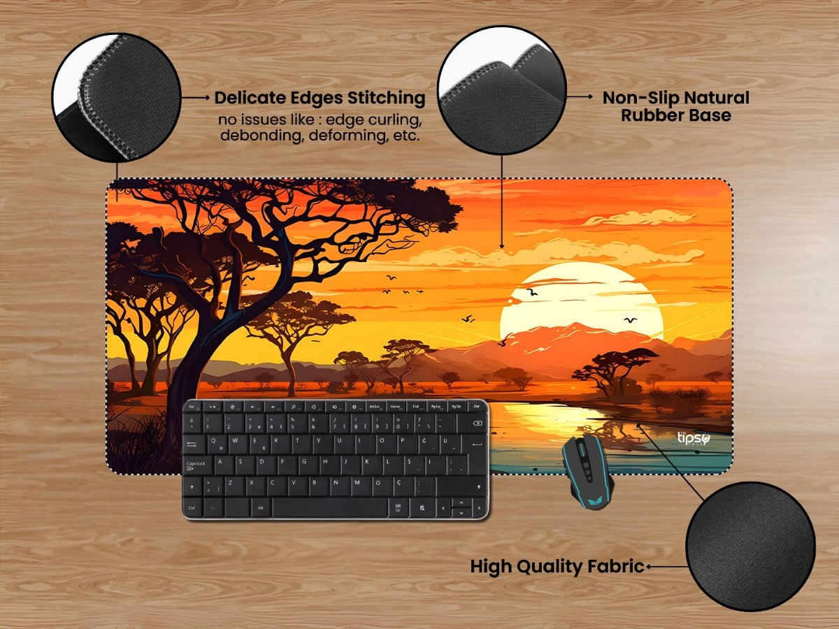 "SAVANNA SUNSET" Gaming Mousepad Elevate Your Gaming Experience