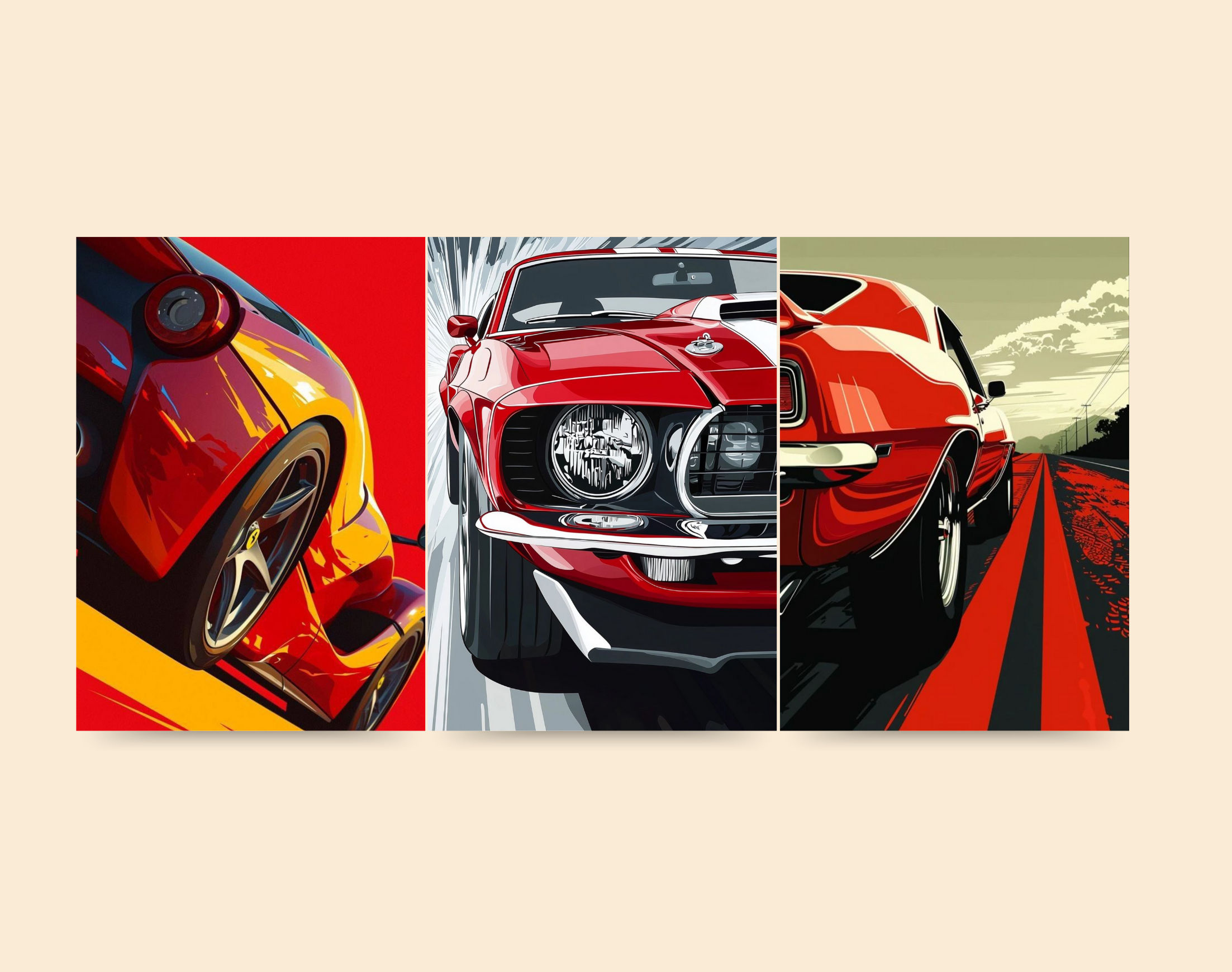 "The Automobile Freak: Car Lover Combo"- Shiny & Sturdy Metallic Poster Art That Pops & Sticks