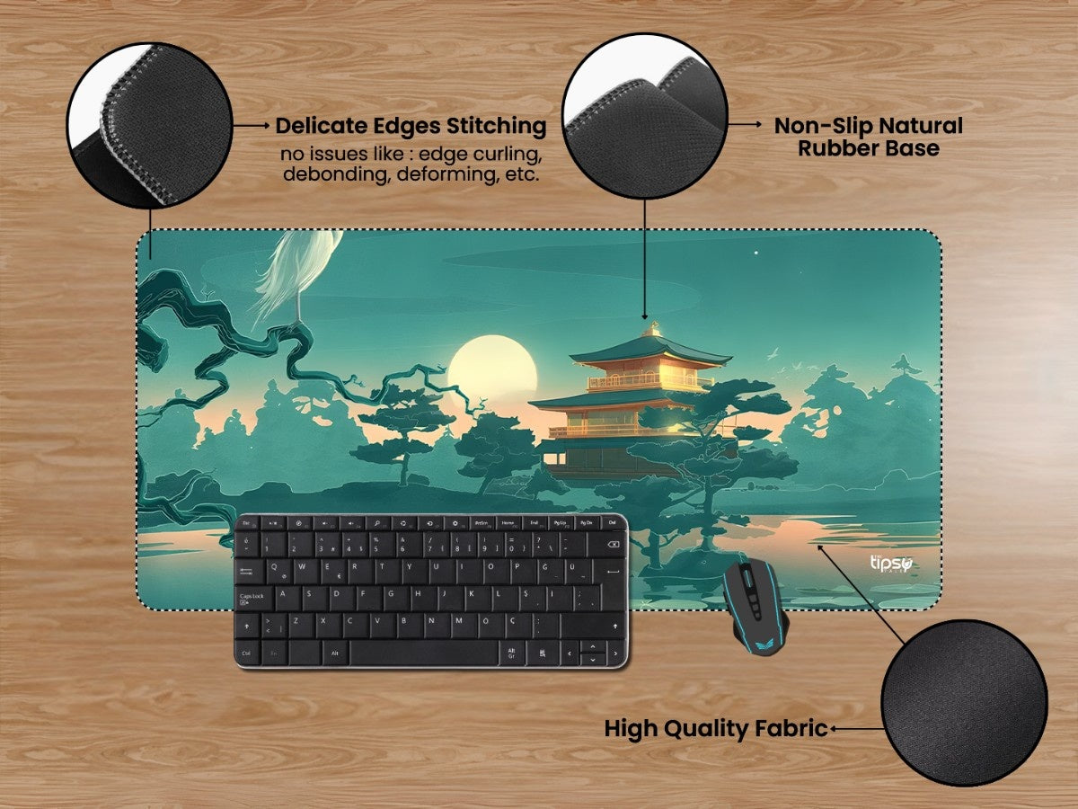 "MOONLIT ZEN PAVILION" Gaming Mousepad Elevate Your Gaming Experience