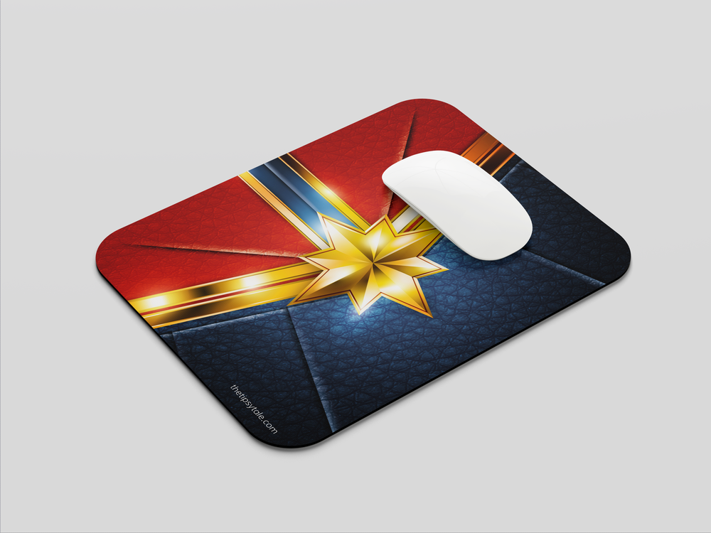 "CAPTAIN MARVEL SUIT" Mousepad Enhance Your Workspace with Style