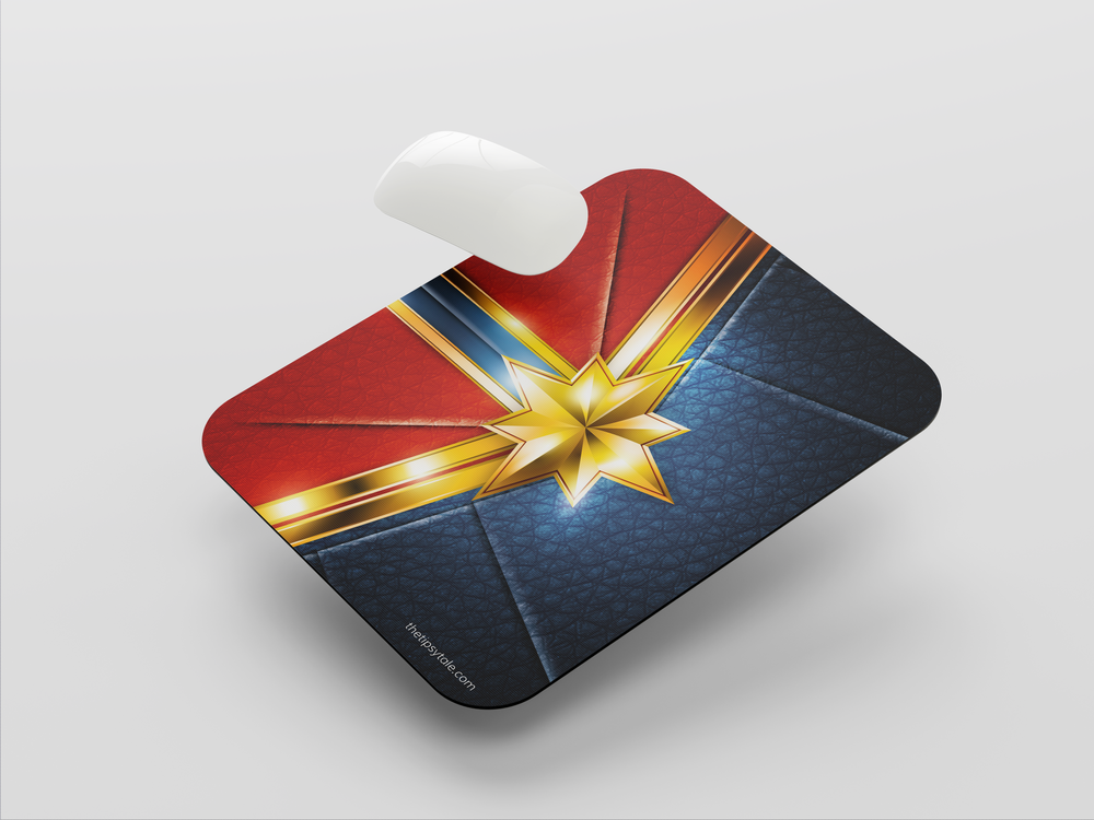 "CAPTAIN MARVEL SUIT" Mousepad Enhance Your Workspace with Style