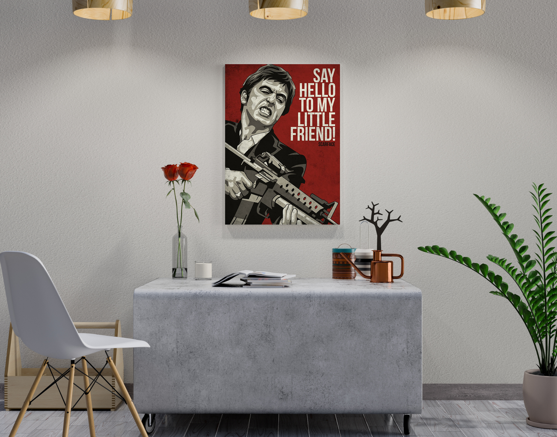 "SCARFACE 1983"- Shiny & Sturdy Metallic Poster Art That Pops & Sticks