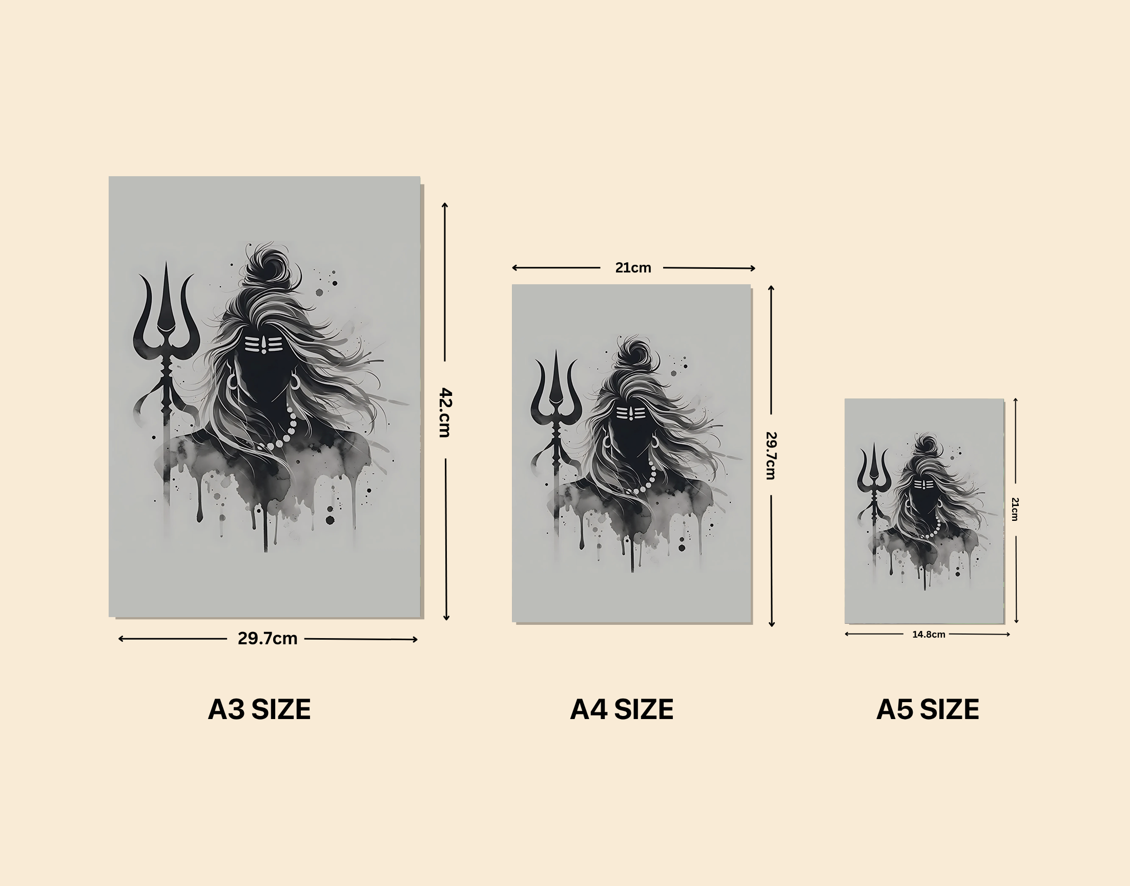 "Nammo Shiva"- Shiny & Sturdy Metallic Poster Art That Pops & Sticks