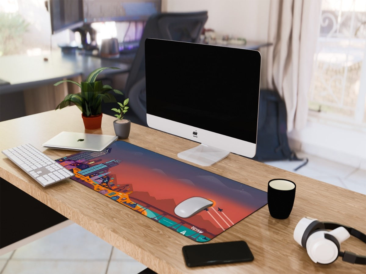 "SUNSET CITYSCAPE" Gaming Mousepad Elevate Your Gaming Experience