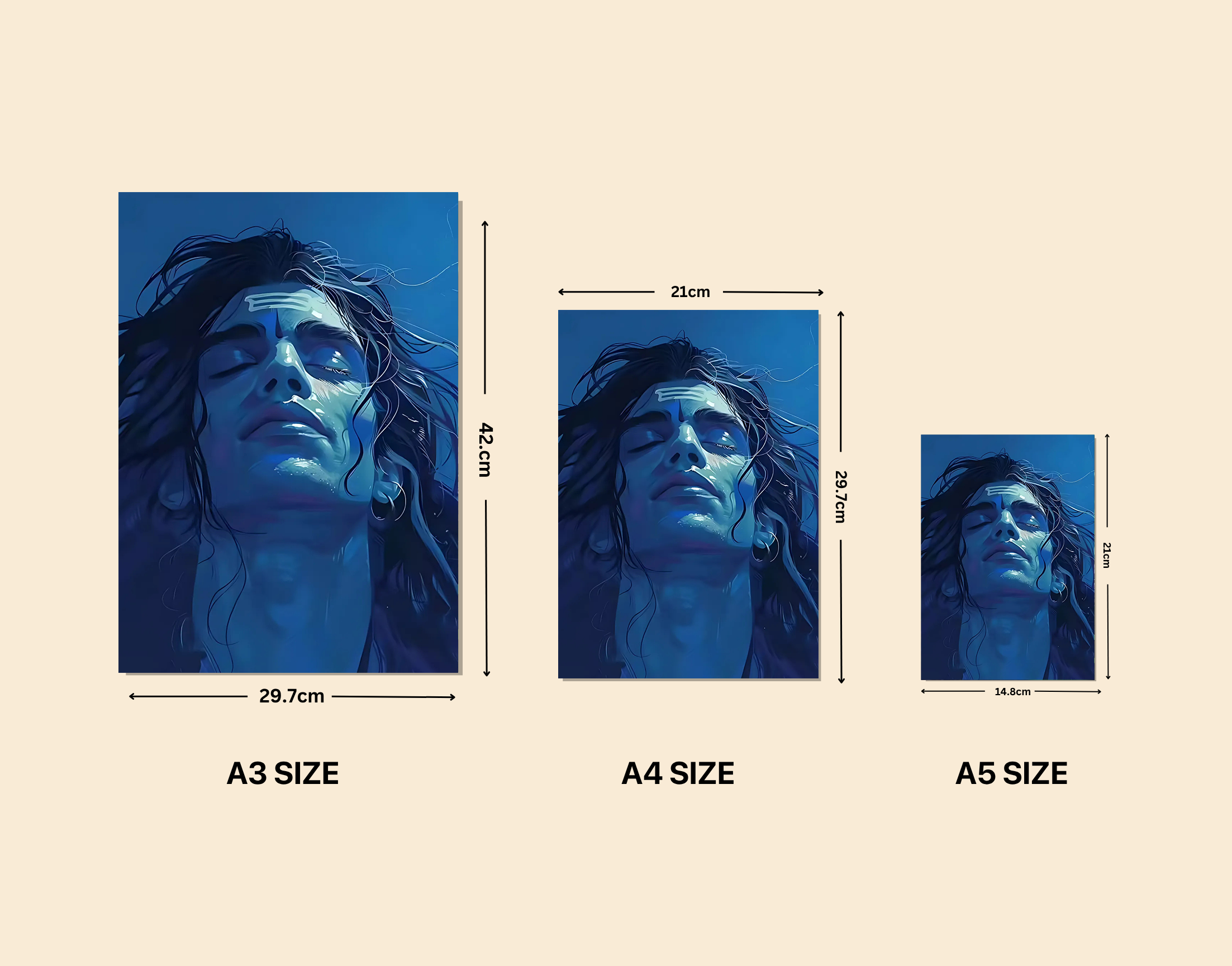 "Har Har Mahadev"- Shiny & Sturdy Metallic Poster Art That Pops & Sticks