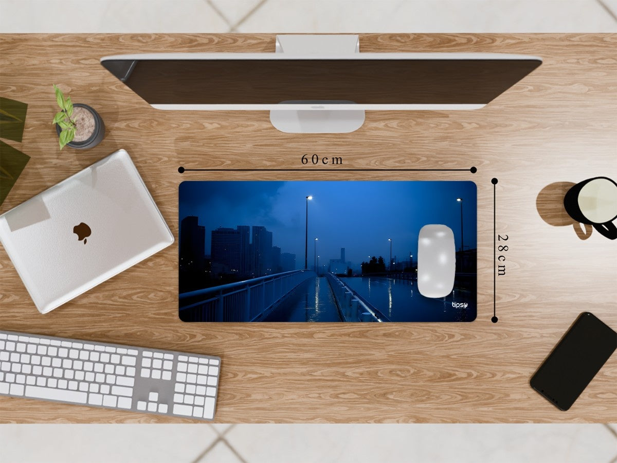 "SOLITUDE IN THE BLUE HOUR RAIN" Gaming Mousepad Elevate Your Gaming Experience