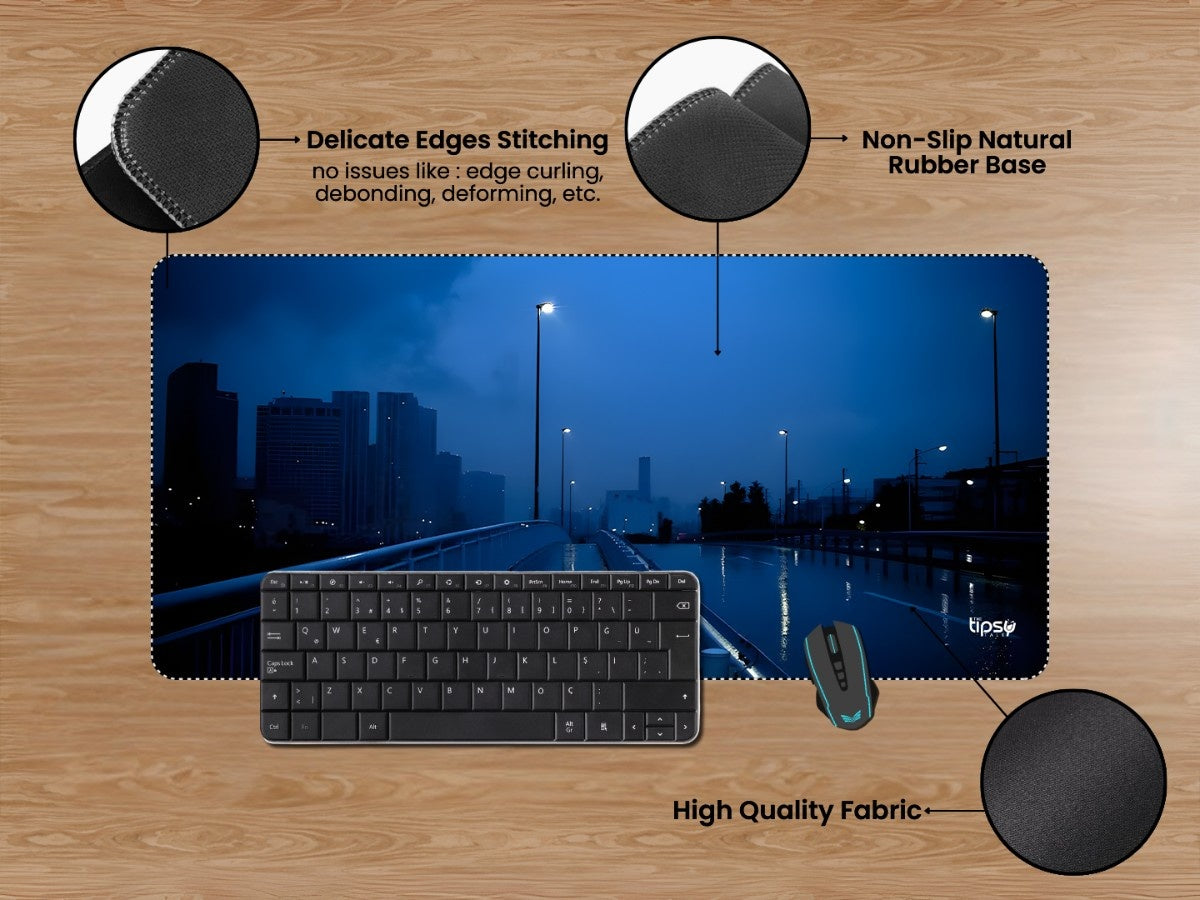 "SOLITUDE IN THE BLUE HOUR RAIN" Gaming Mousepad Elevate Your Gaming Experience