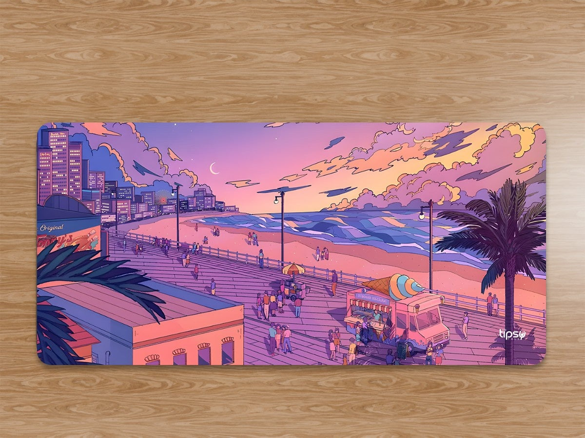 "VAPORWAVE BEACH" Gaming Mousepad Elevate Your Gaming Experience