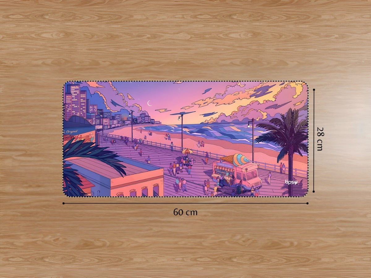 "VAPORWAVE BEACH" Gaming Mousepad Elevate Your Gaming Experience