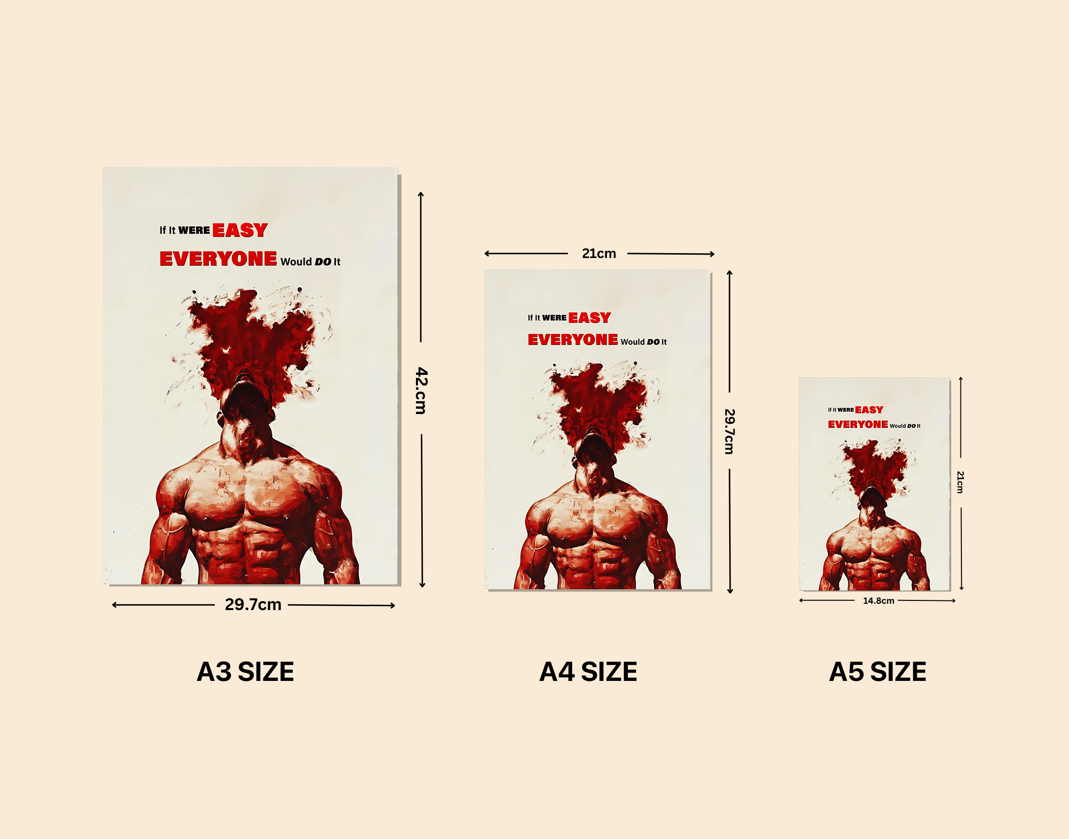 "EASY ≠ EVERYONE"- Shiny & Sturdy Metallic Poster Art That Pops & Sticks