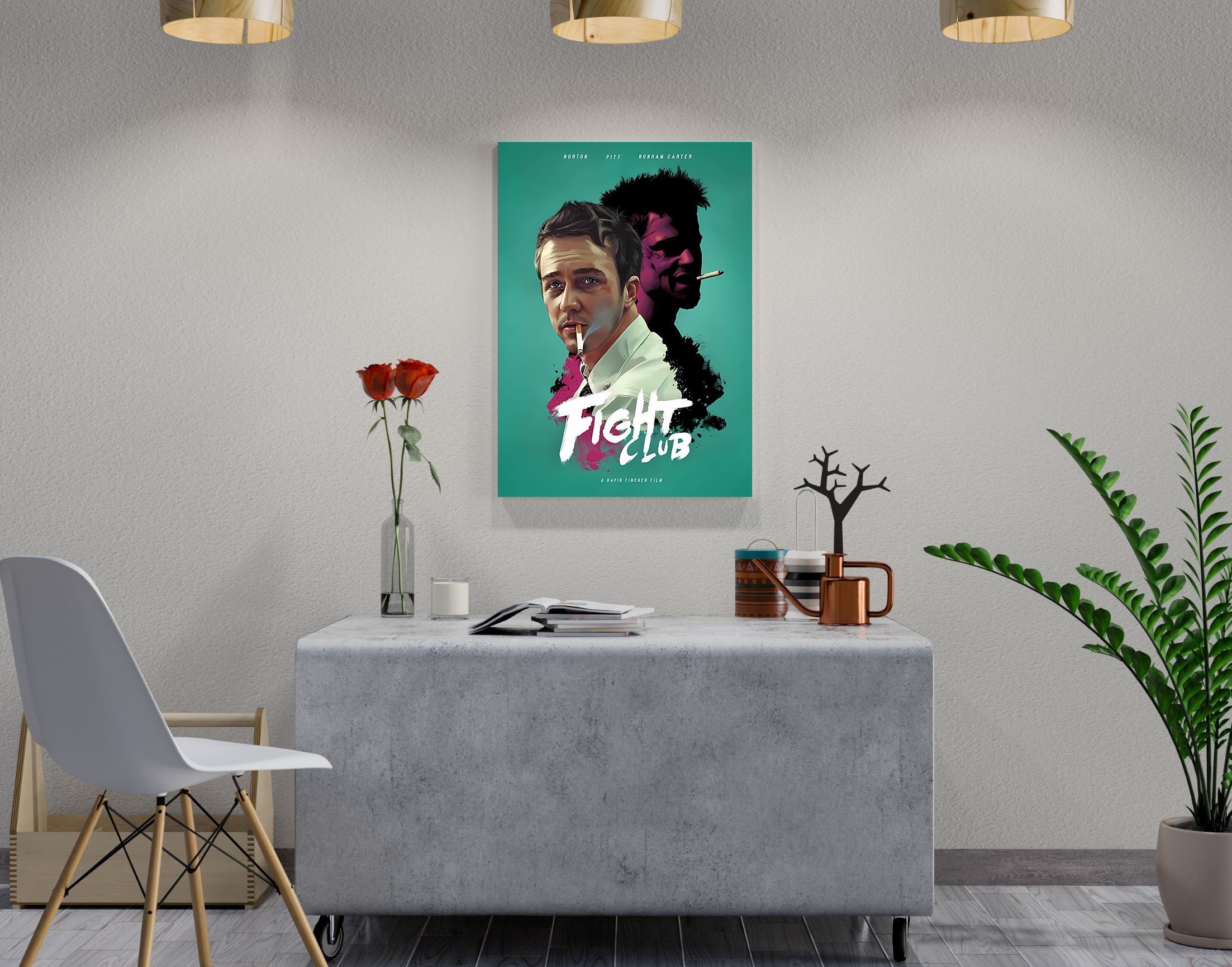 "FIGHT CLUB - ART WORK"- Shiny & Sturdy Metallic Poster Art That Pops & Sticks