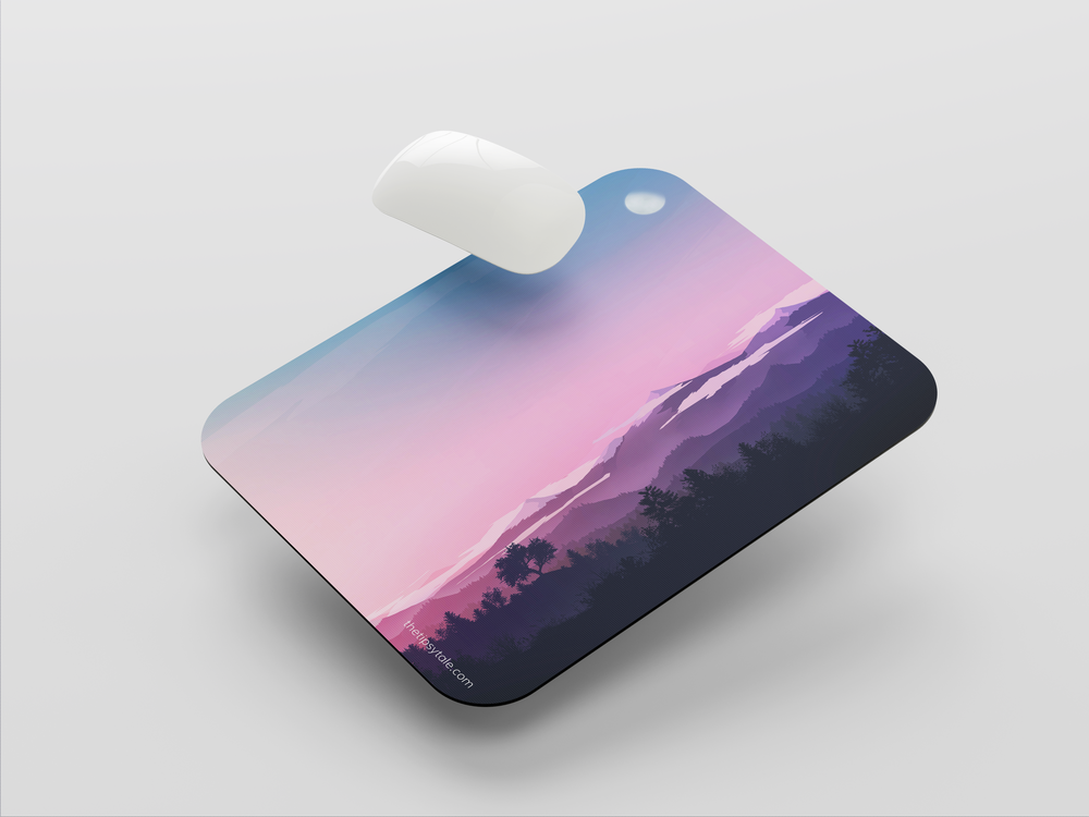 "BLUSH MOUNTAINS" Mousepad Enhance Your Workspace with Style
