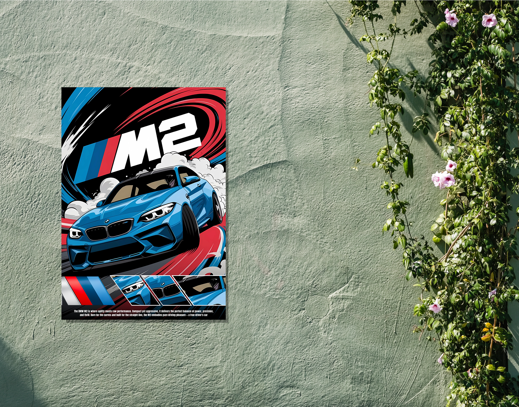 "BMW M2 - A TRUE DRIVER'S CAR"- Shiny & Sturdy Metallic Poster Art That Pops & Sticks