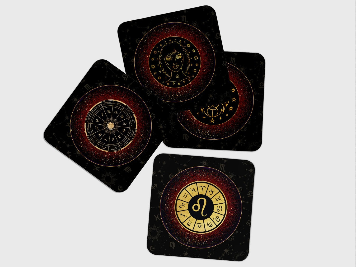 LEO-ZODIAC SIGN' Coaster Set of 4