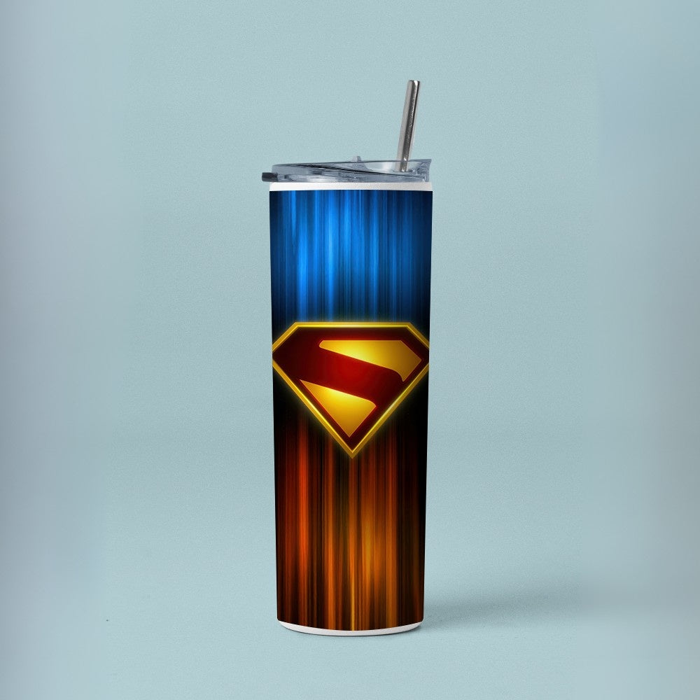 "Superman Gradient Flash" Tumbler with Metal Straw