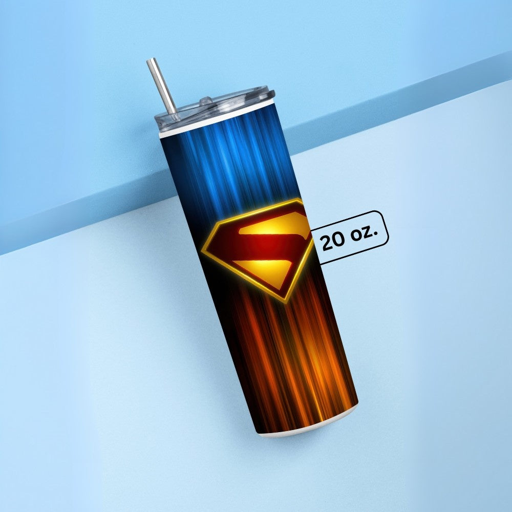 "Superman Gradient Flash" Tumbler with Metal Straw