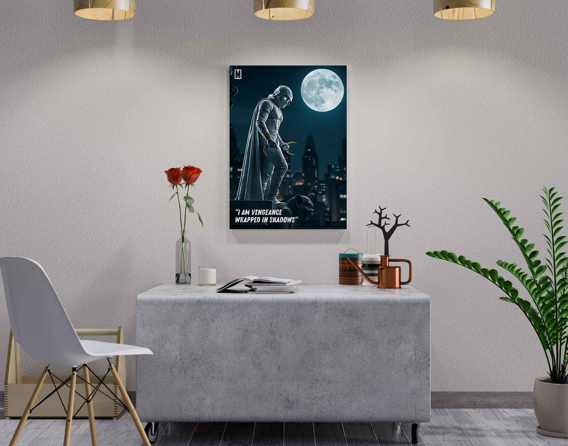 "MOON KNIGHT"- Shiny & Sturdy Metallic Poster Art That Pops & Sticks