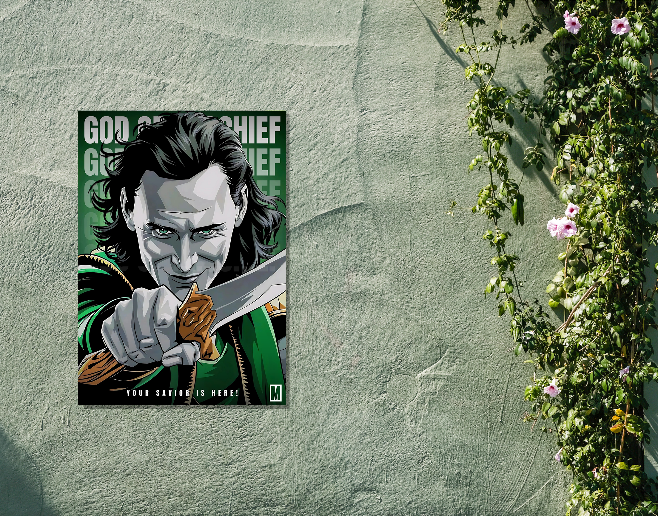 "Loki-God Of Mischief"- Shiny & Sturdy Metallic Poster Art That Pops & Sticks