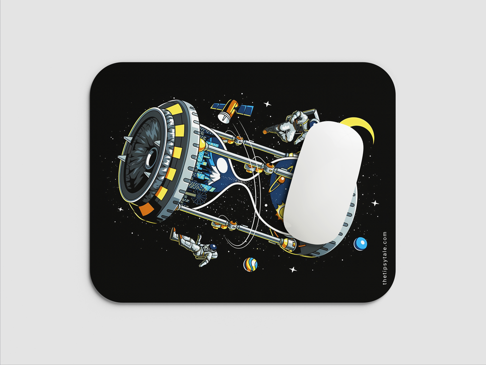 "HOURGLASS SPACE STATION" Mousepad Enhance Your Workspace with Style