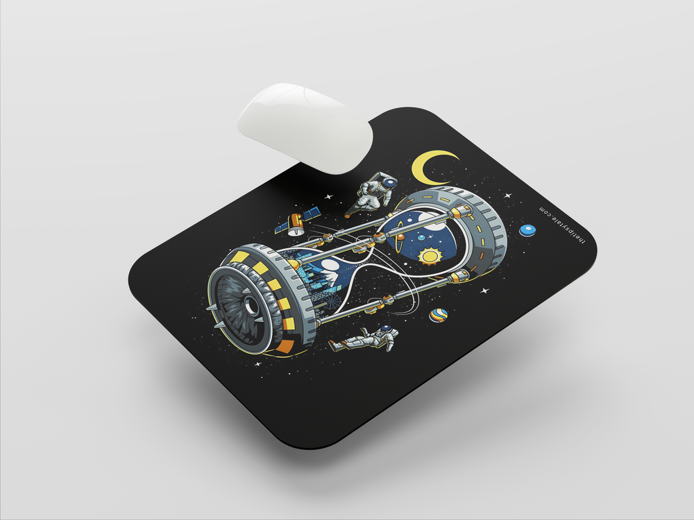 "HOURGLASS SPACE STATION" Mousepad Enhance Your Workspace with Style