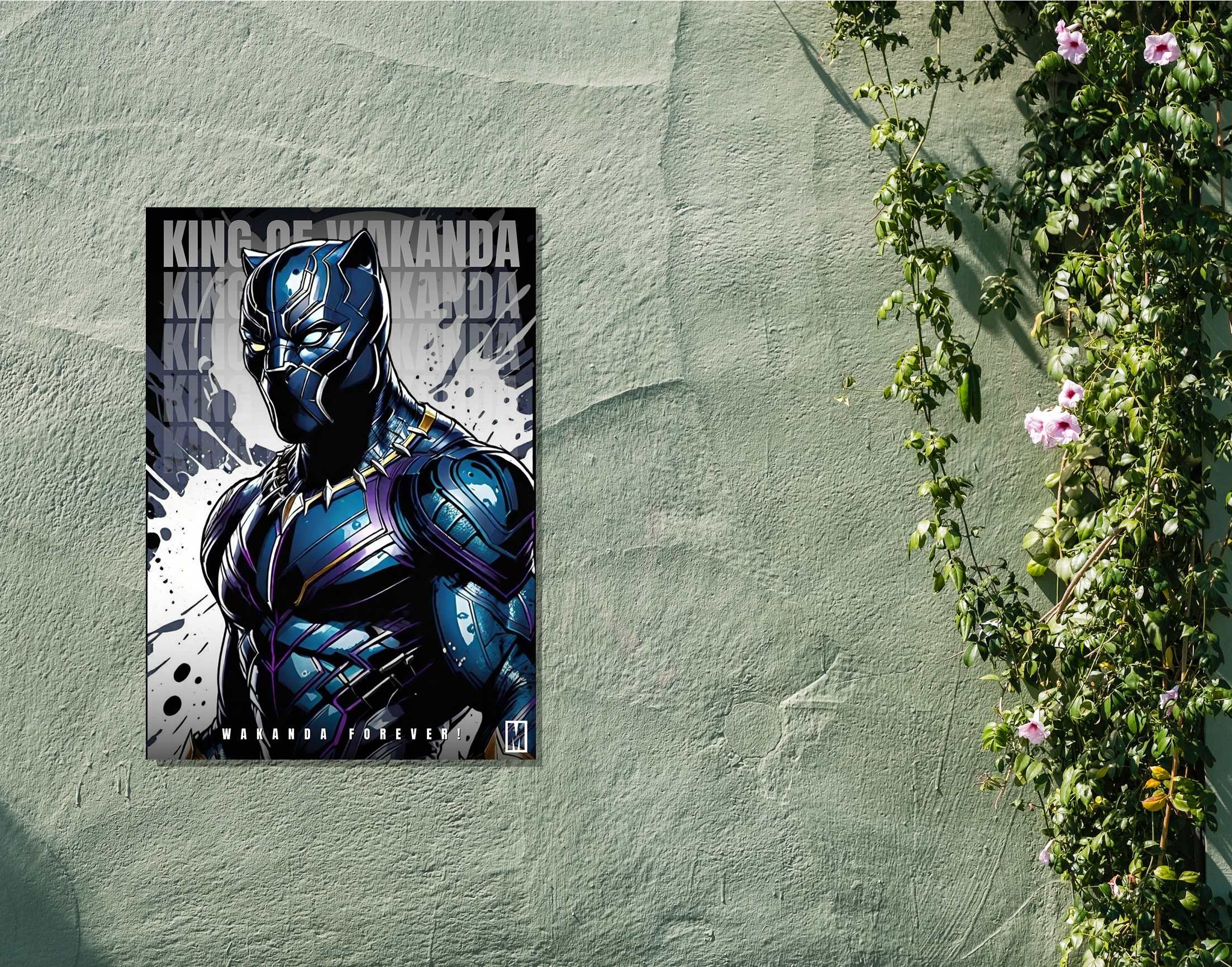 "Wakanda Forever: King"- Shiny & Sturdy Metallic Poster Art That Pops & Sticks