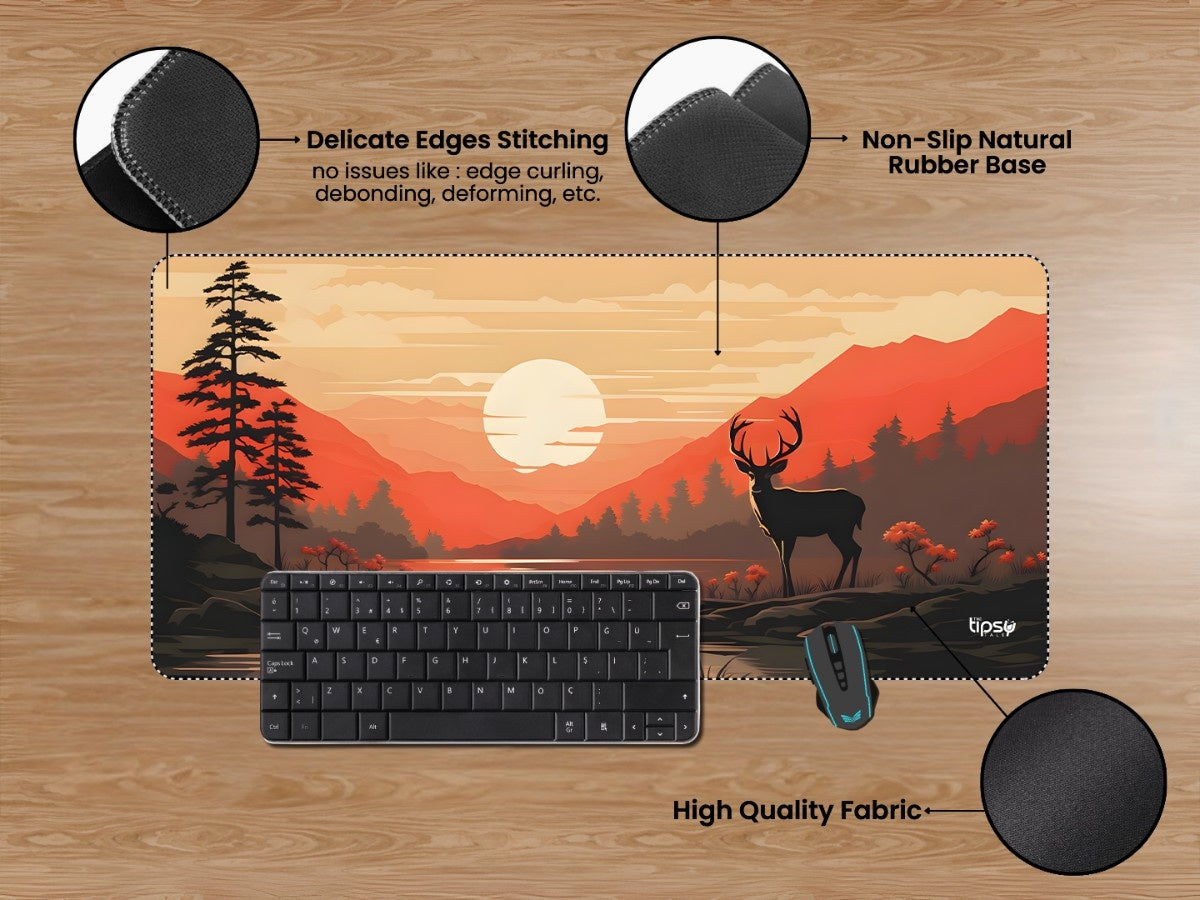 "DEER SUNSET LANDSCAPE" Gaming Mousepad Elevate Your Gaming Experience