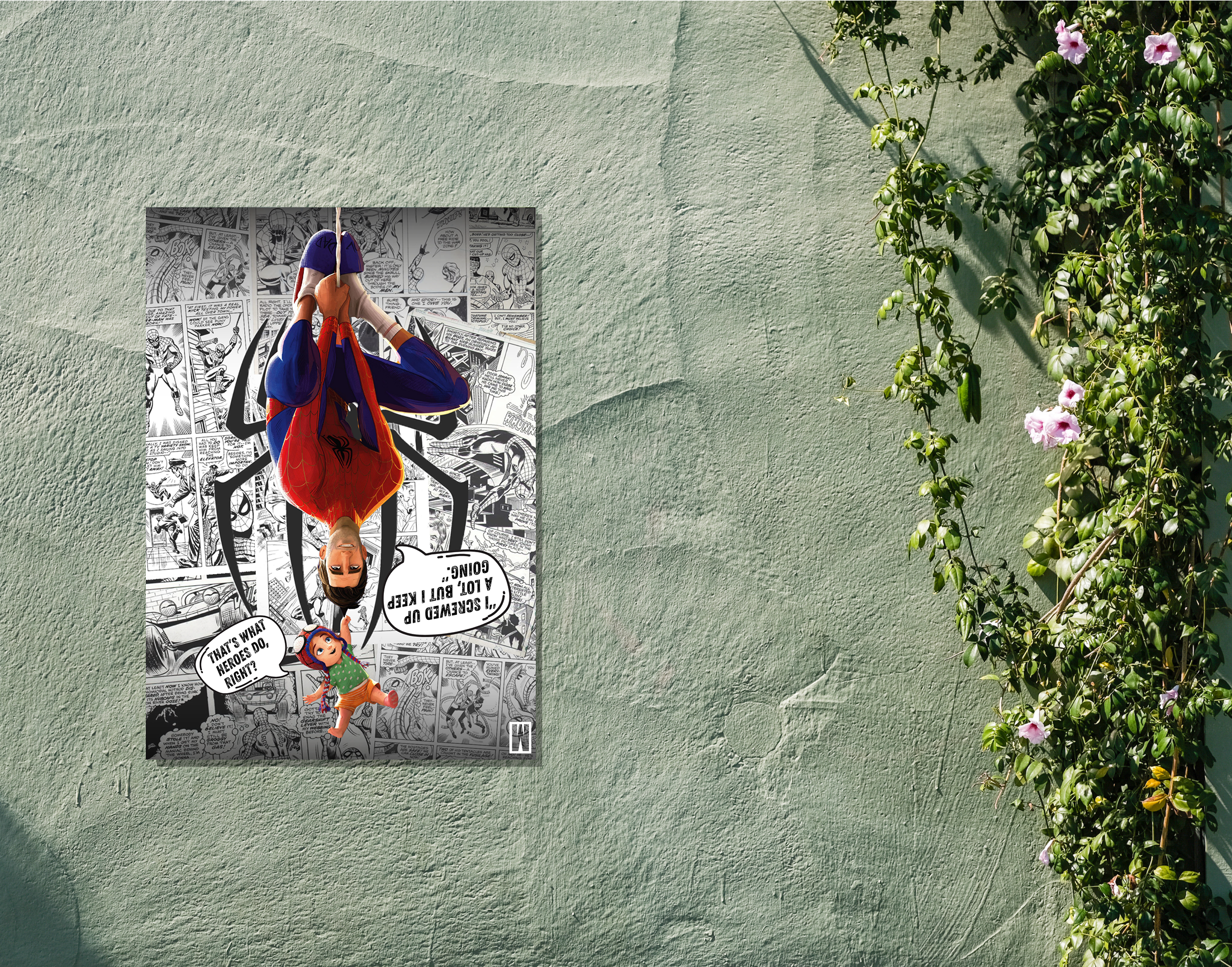 "Spider Man Comic"- Shiny & Sturdy Metallic Poster Art That Pops & Sticks