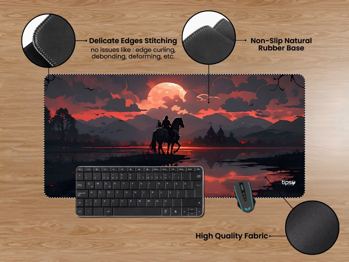 "SUNSET LAKE RIDER" Gaming Mousepad Elevate Your Gaming Experience