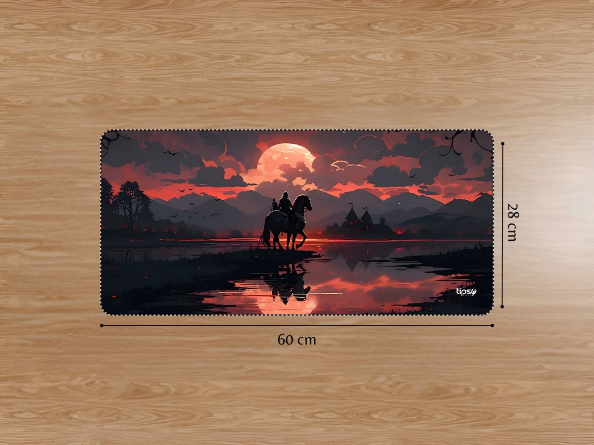 "SUNSET LAKE RIDER" Gaming Mousepad Elevate Your Gaming Experience