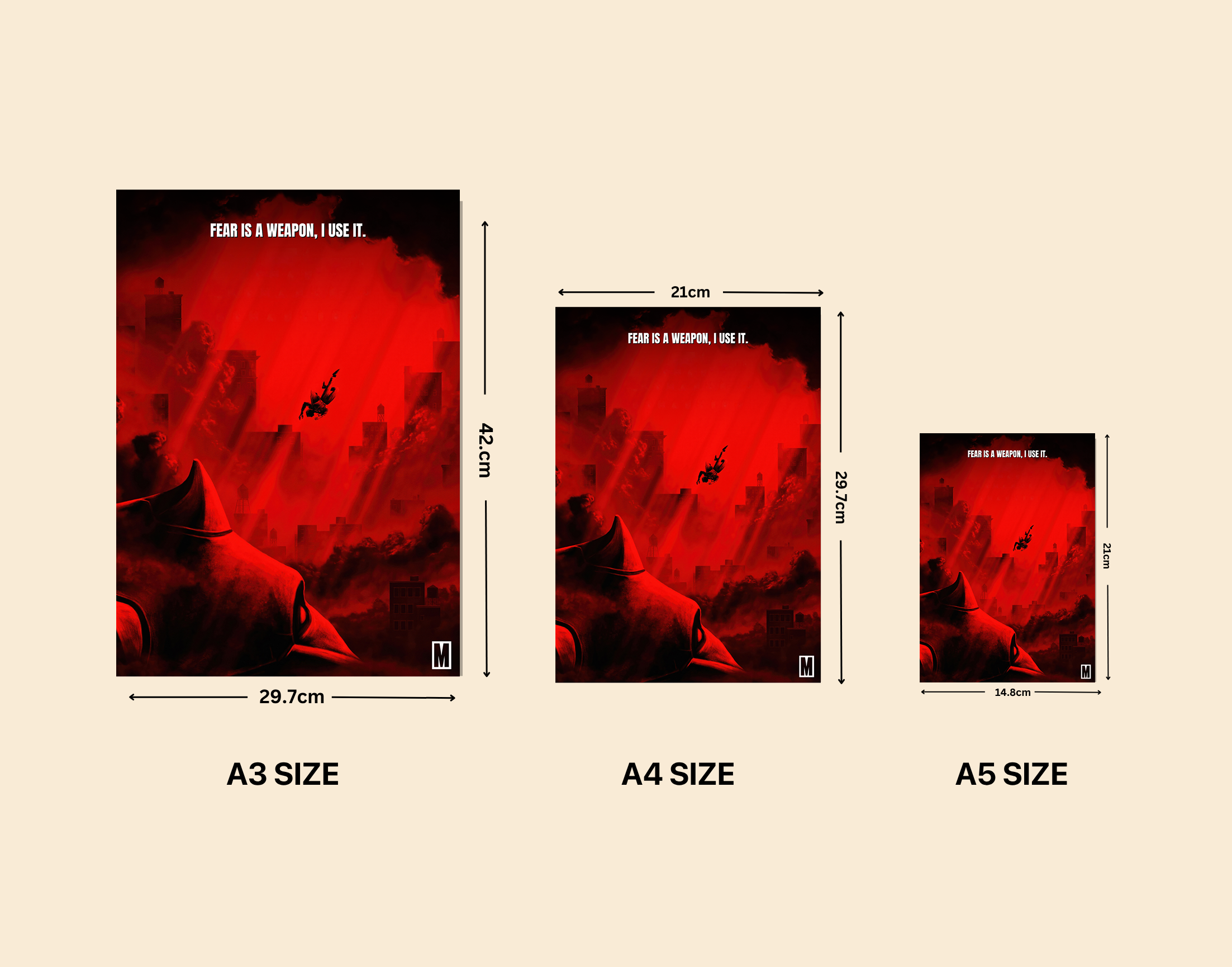 "Fear is a weapon, I use it."- Shiny & Sturdy Metallic Poster Art That Pops & Sticks