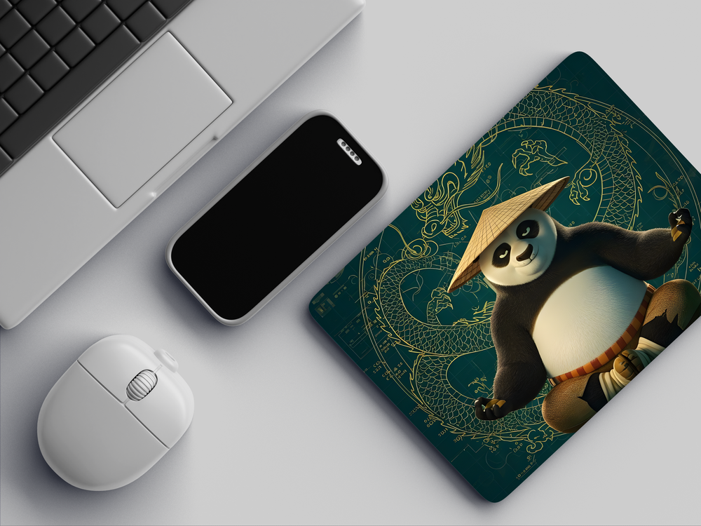 "PANDA WITH DRAGON" Mousepad Enhance Your Workspace with Style