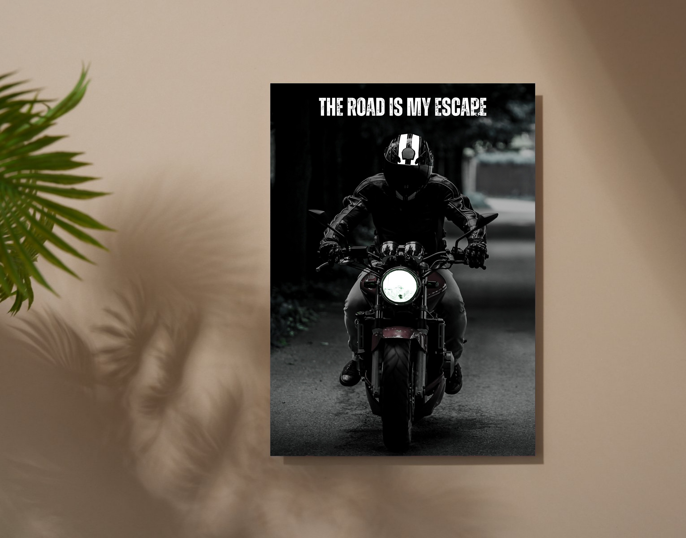 "ROAD IS MY ESCAPE"- Shiny & Sturdy Metallic Poster Art That Pops & Sticks