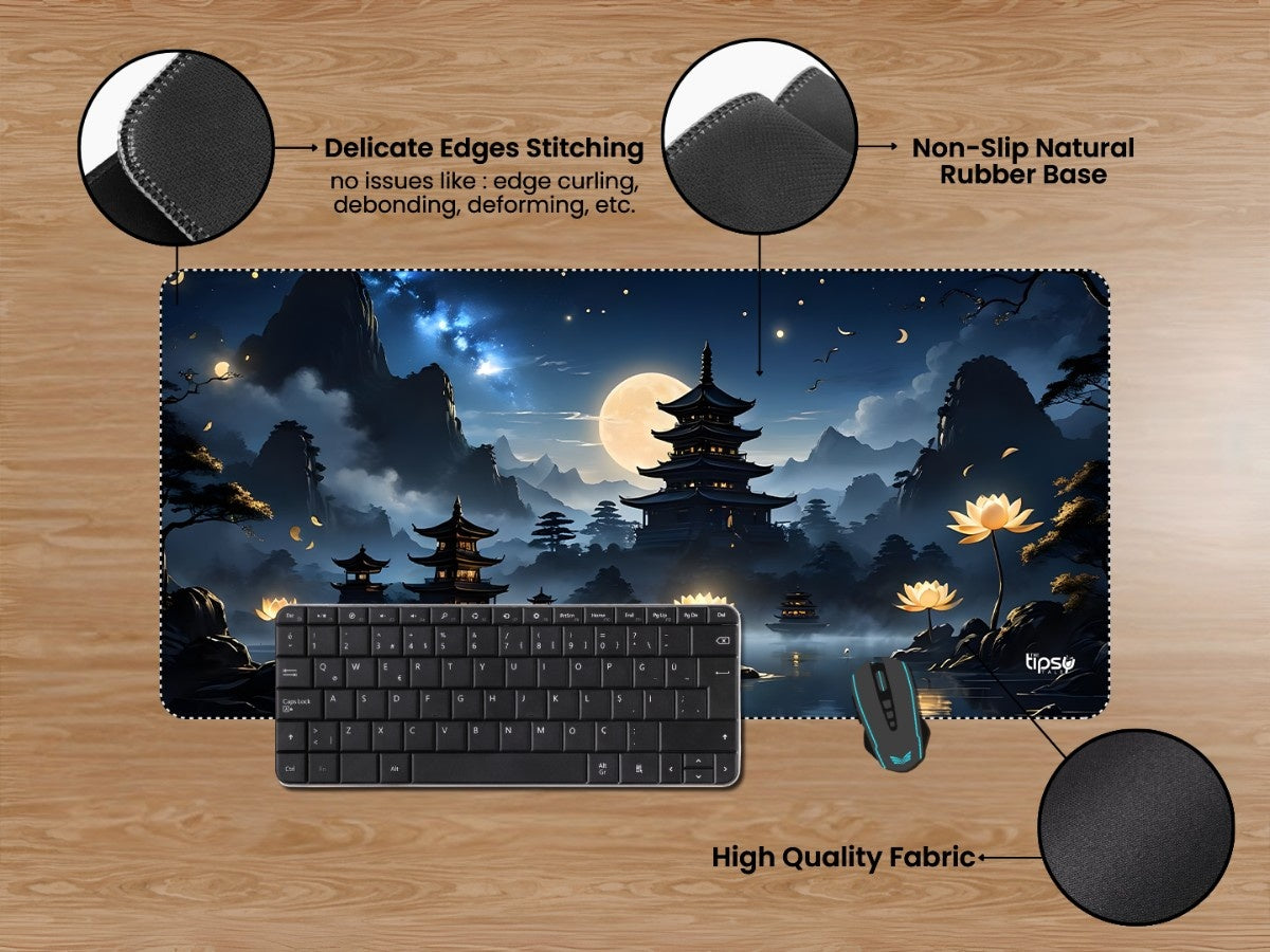 "LOTUS MOON SANCTUARY" Gaming Mousepad Elevate Your Gaming Experience