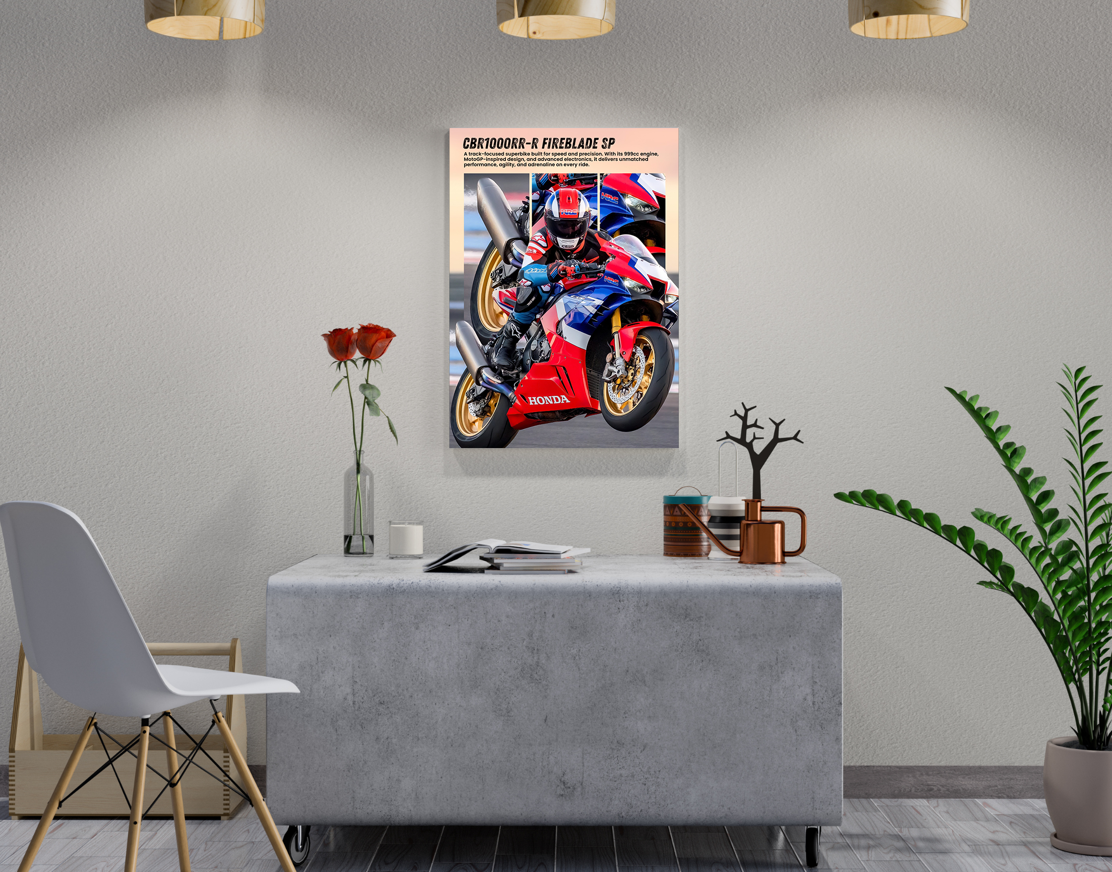 "HONDA - CBR"- Shiny & Sturdy Metallic Poster Art That Pops & Sticks