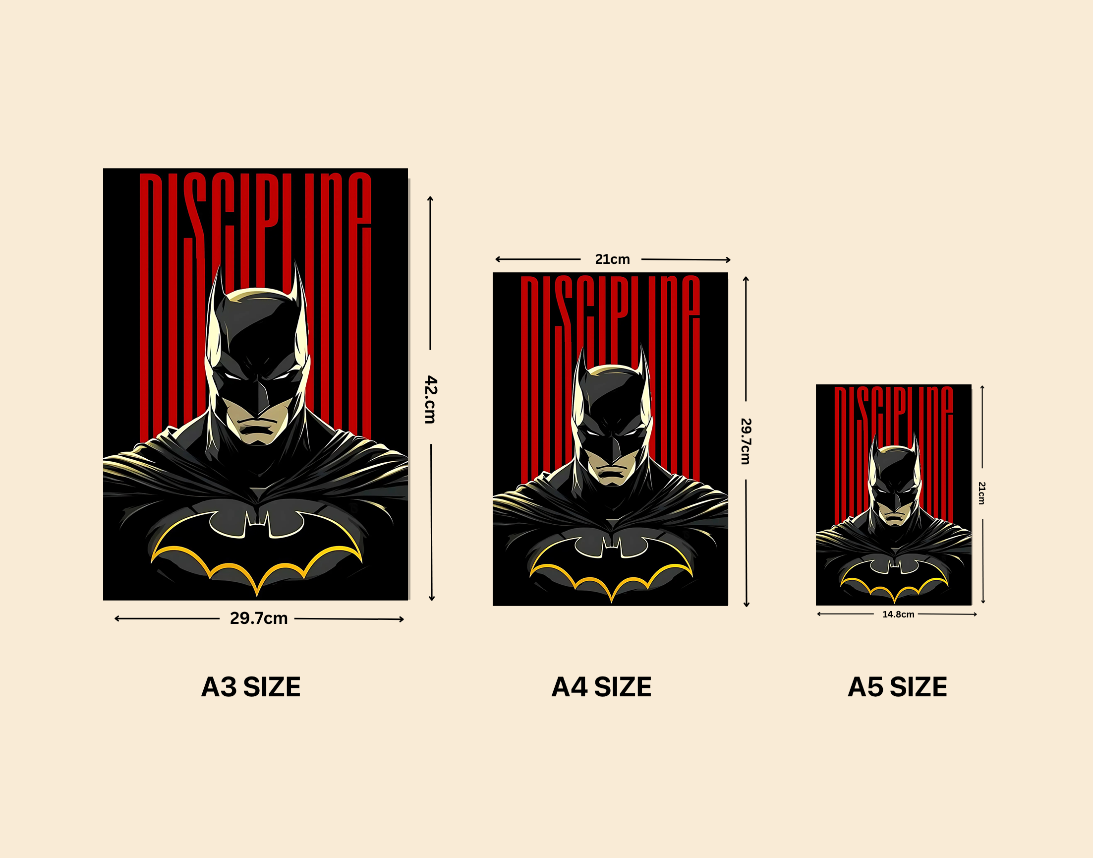 "BATMAN - DISCIPLINE"- Shiny & Sturdy Metallic Poster Art That Pops & Sticks