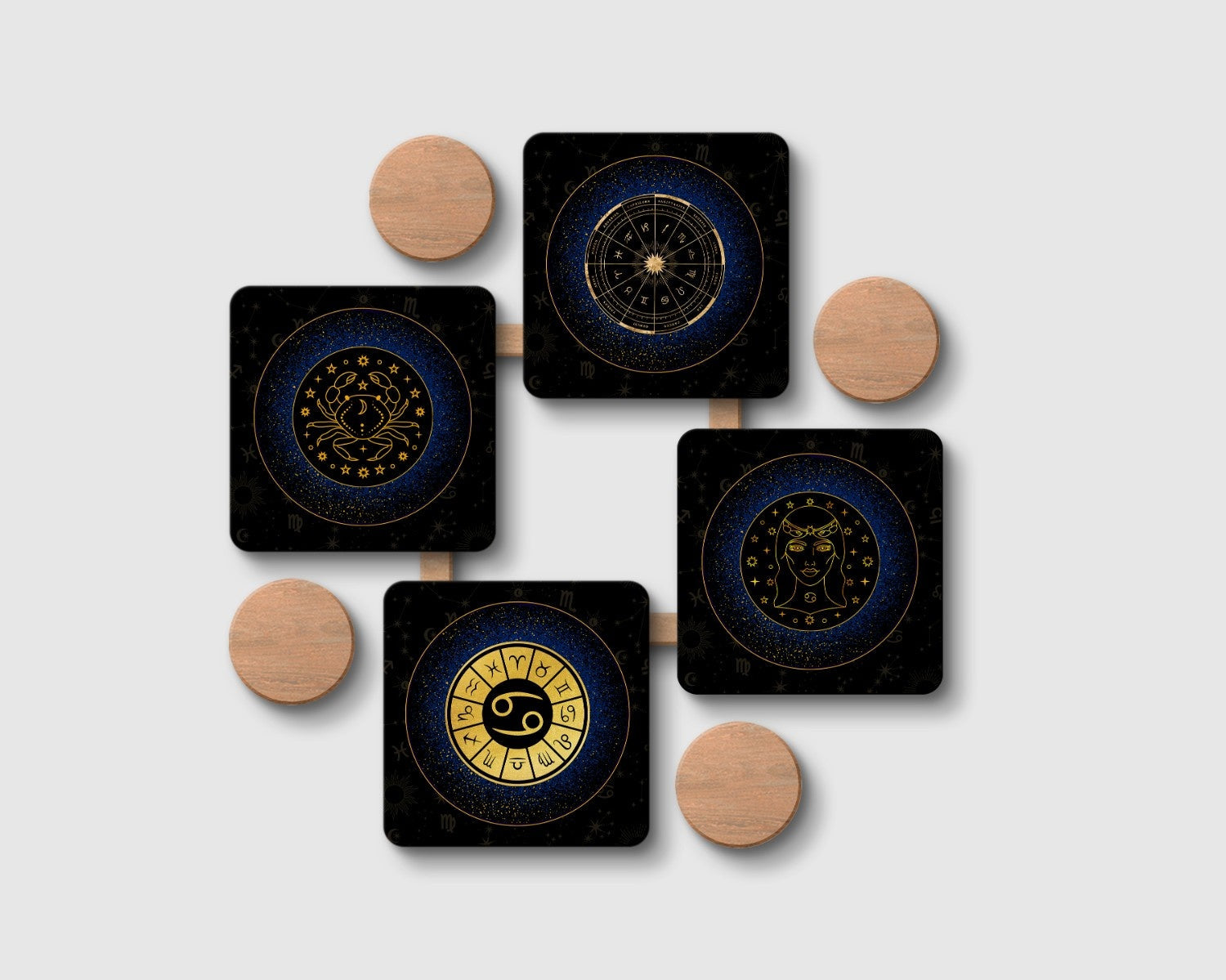 CANCER-ZODIAC SIGN' Coaster Set of 4