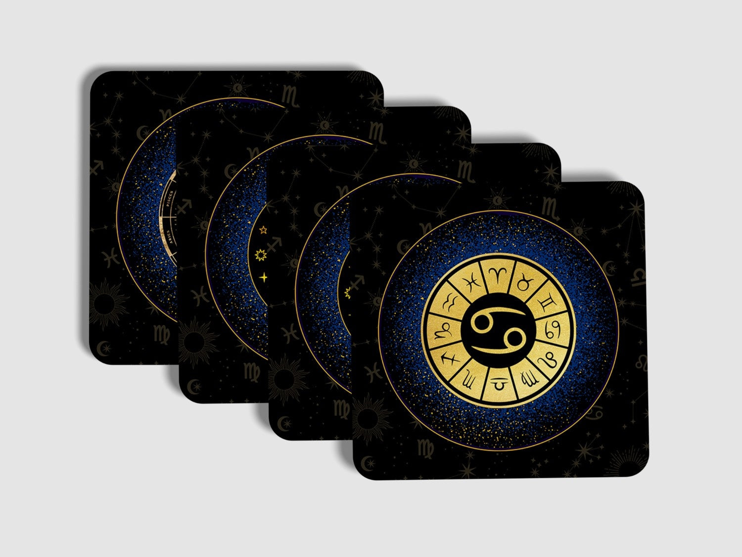 CANCER-ZODIAC SIGN' Coaster Set of 4