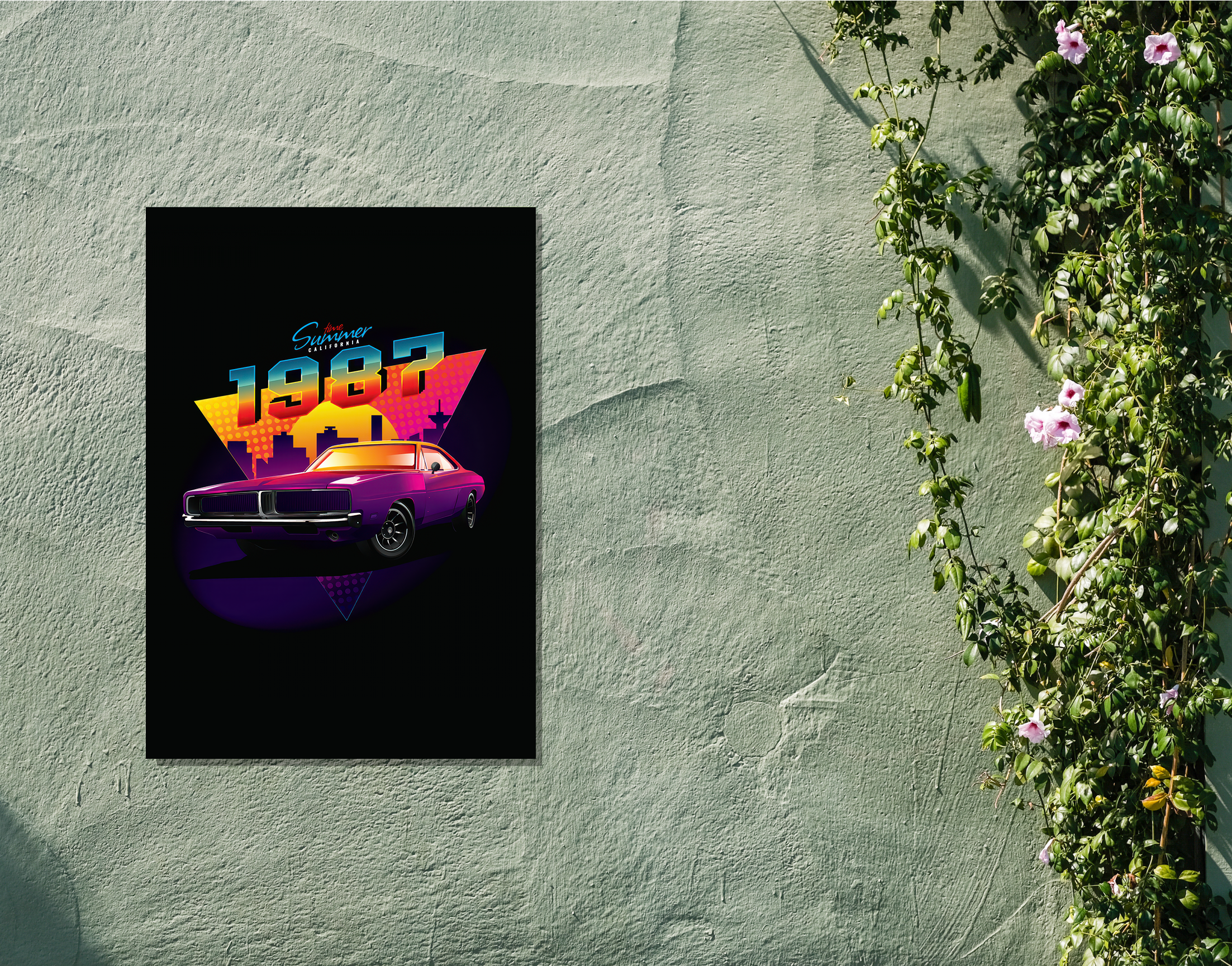 "THE CLASSIC DODGE CHARGER "- Shiny & Sturdy Metallic Poster Art That Pops & Sticks