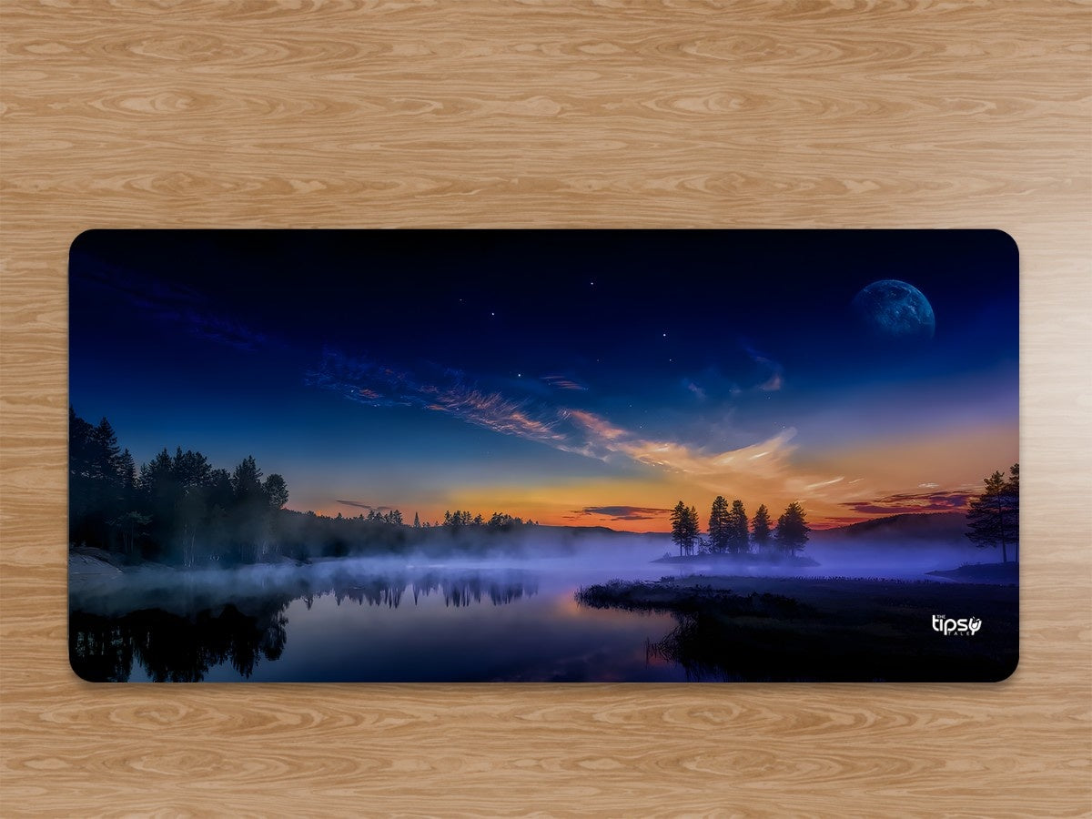 "SERENE FOREST LAKE TWILIGHT " Gaming Mousepad Elevate Your Gaming Experience