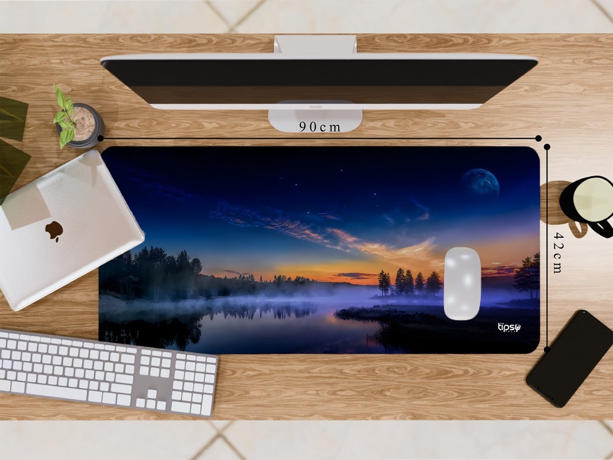 "SERENE FOREST LAKE TWILIGHT " Gaming Mousepad Elevate Your Gaming Experience