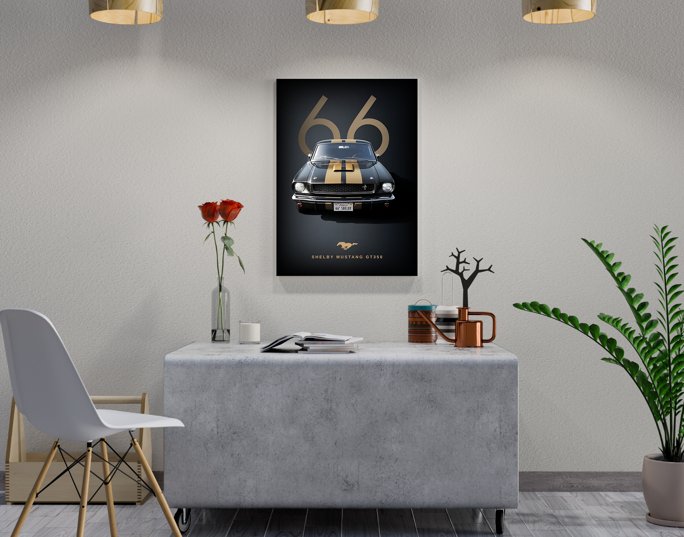 "SHELBY MUSTANG GT350"- Shiny & Sturdy Metallic Poster Art That Pops & Sticks